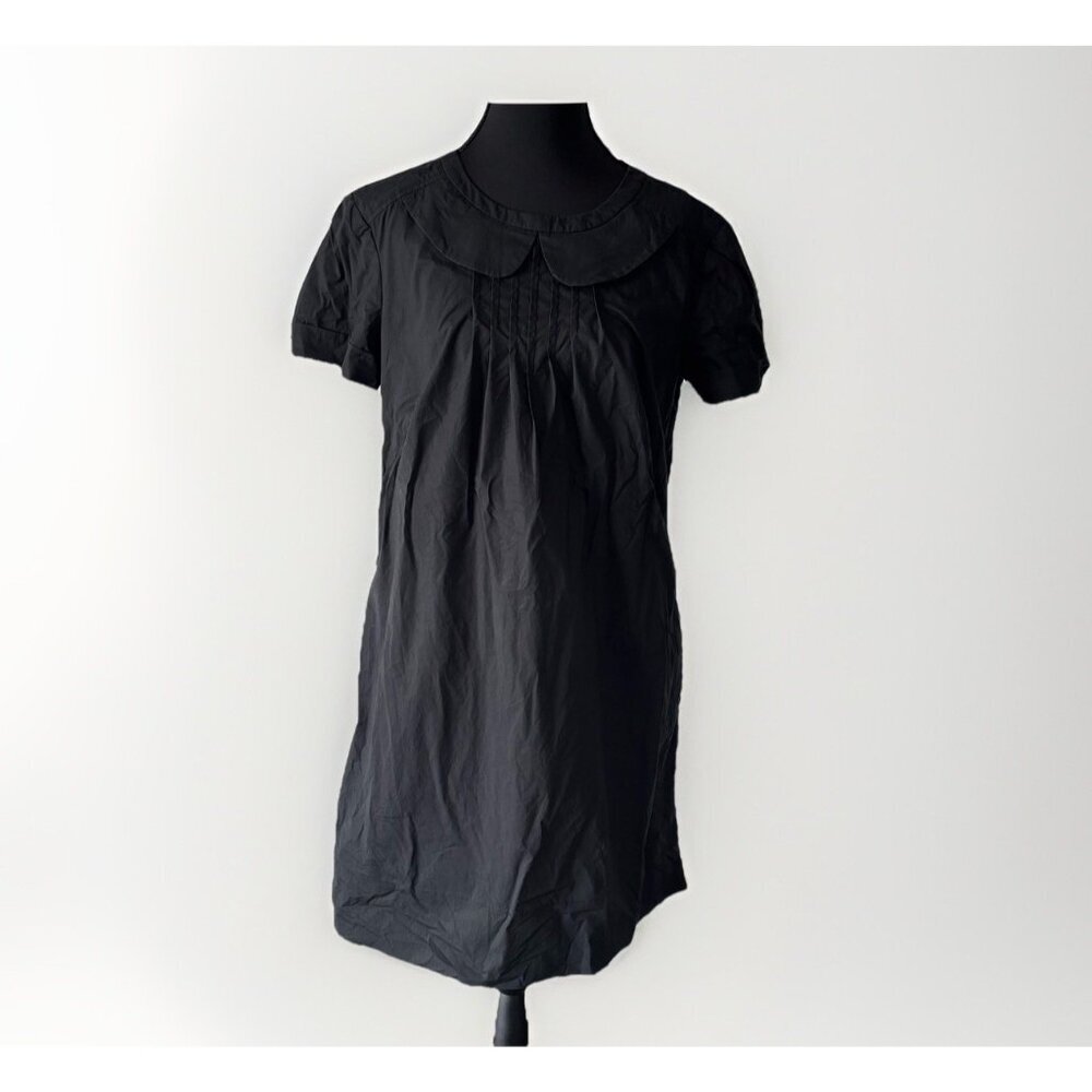 Trina‎ Turk Womens Black Dress Peter Pan Collar Size 8 Minimalist Capsule Office